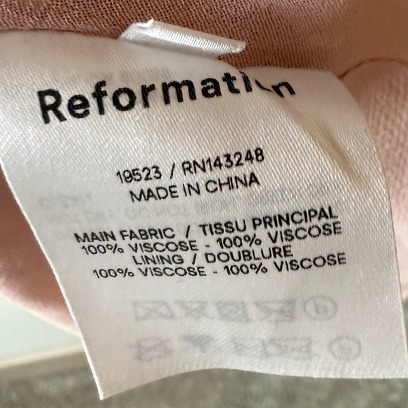 Reformation Morris Mini Dress Melody Blush Pink Long Sleeve Smock Floral Women 2 - Picture 12 of 16